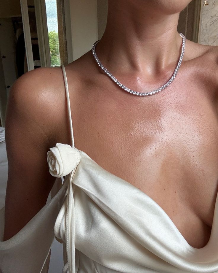 MISS J'ADORIE TENNIS NECKLACE - SILVER