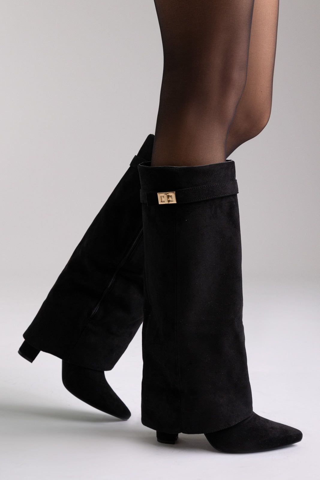 ZEINA KNEE HIGH BOOTS - BLACK