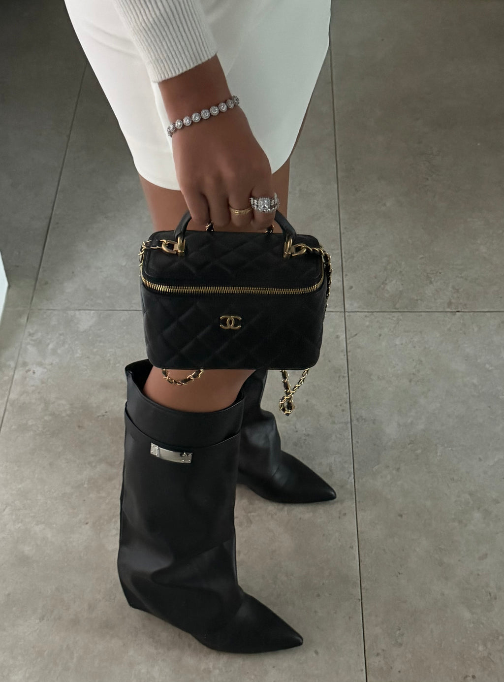 NADINE KNEE HIGH BOOTS - BLACK