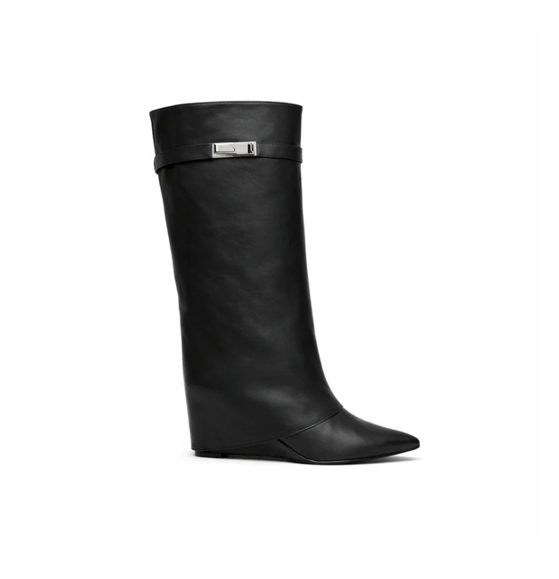NADINE KNEE HIGH BOOTS - BLACK